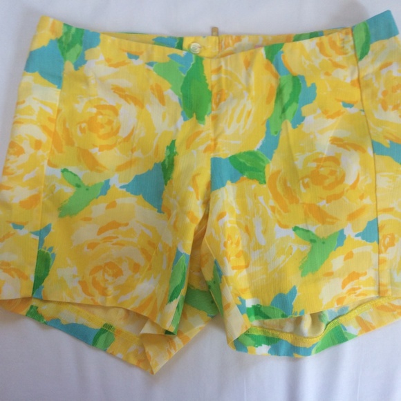 Lilly Pulitzer 5" Deenie Yellow Shorts NWT 00 - Picture 2 of 4